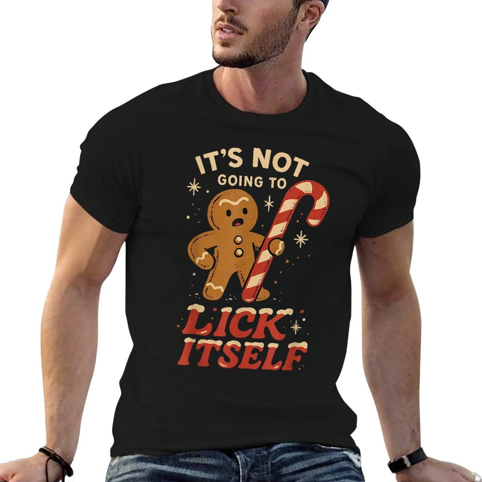 Gingerbread Man Candy Inappropriate Funny Christmas Graphic  Soft T-Shirt