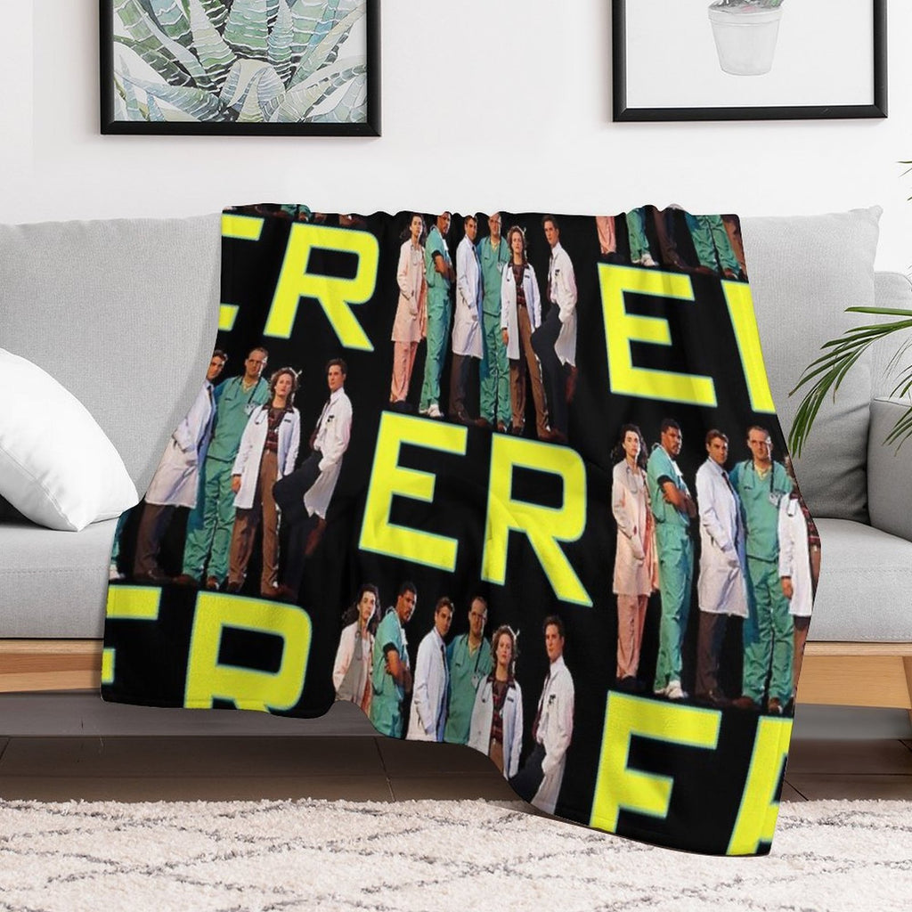 E.R. 90s CAST YOUNG GEORGE CLOONEY TRIBUTE Wrinkle-free Throw Blanket