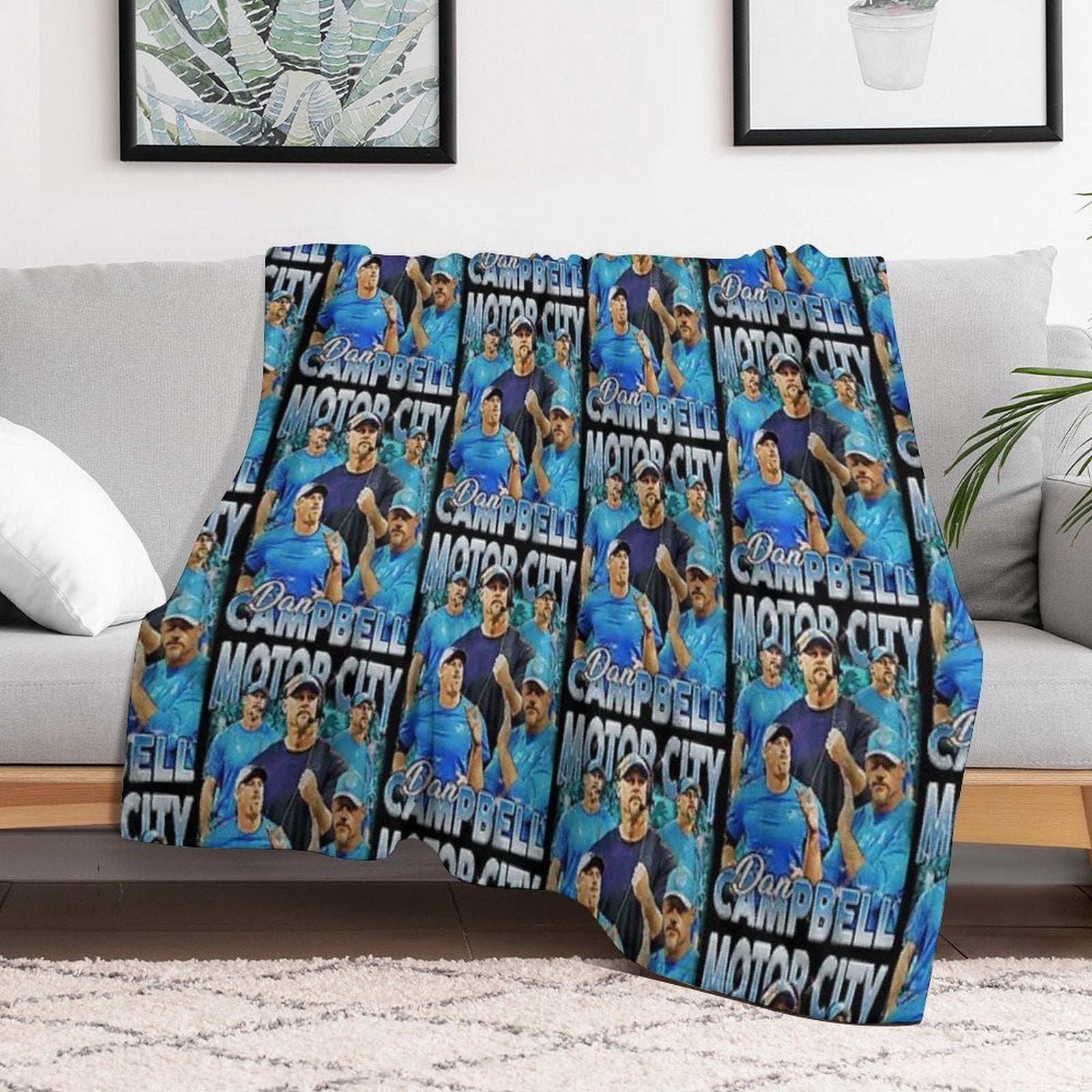 Vintage Dan Campbell Eco-conscious Throw Blanket