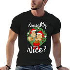 The Flintstones Fred And Barney Naughty Or Nice Christmas  Eco-friendly Material T-Shirt