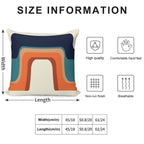 Mid-Century Modern Meets 1970s Orange And Blue Rainbow Soft High-Density Material Throw Pillow