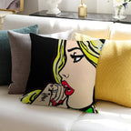 Graffiti Rat Vs Pretty Pop Art Girl Soft Skin-Friendly Throw Pillow