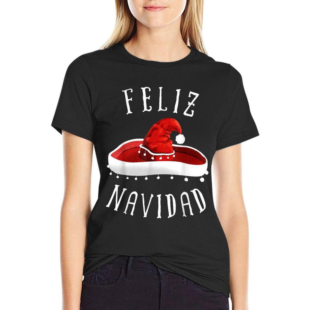 Santa Hat Sombrero Christmas Mexico Feliz Navidad T  Classic T-Shirt