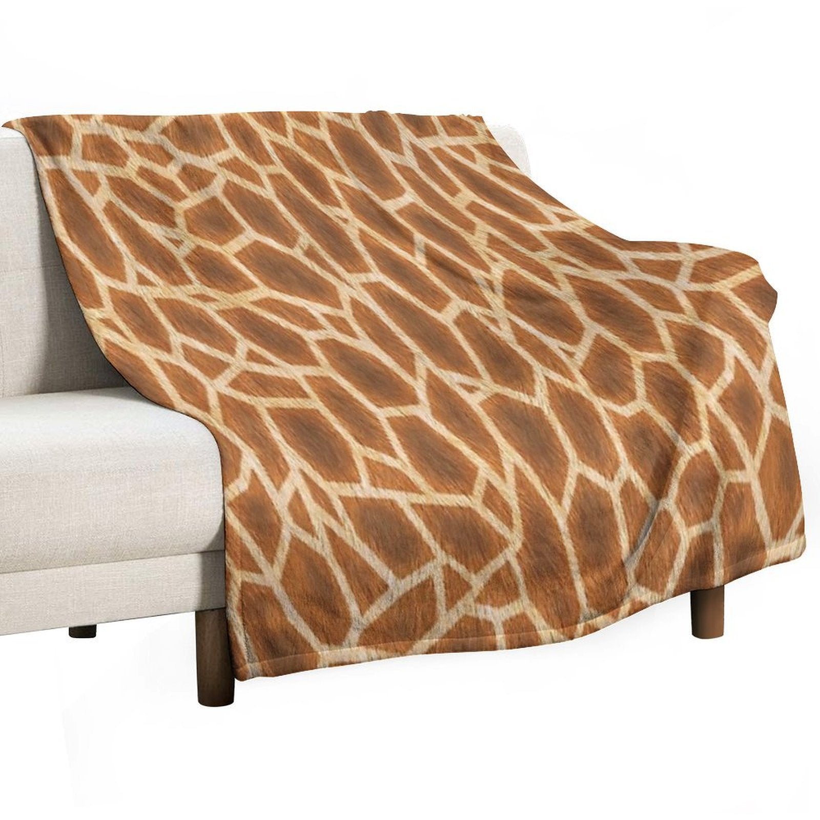 Giraffe Animal Print Fluffy Pattern Anti-pilling Throw Blanket