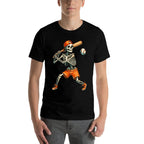 Funny Skeleton Batting Baseball Halloween Boys Men Kids  Cotton T-Shirt