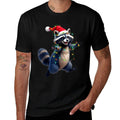 Funny Racoon Santa Hat Christmas Tree Lights Xmas PJS Kids  Graphic-printed T-Shirt