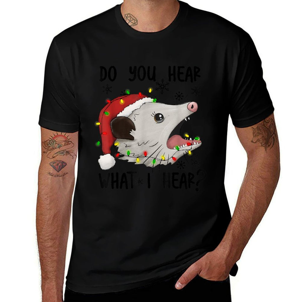 Do You Hear What I Hear, Opossum Christmas, Wild Animals  Relaxed-fit T-Shirt