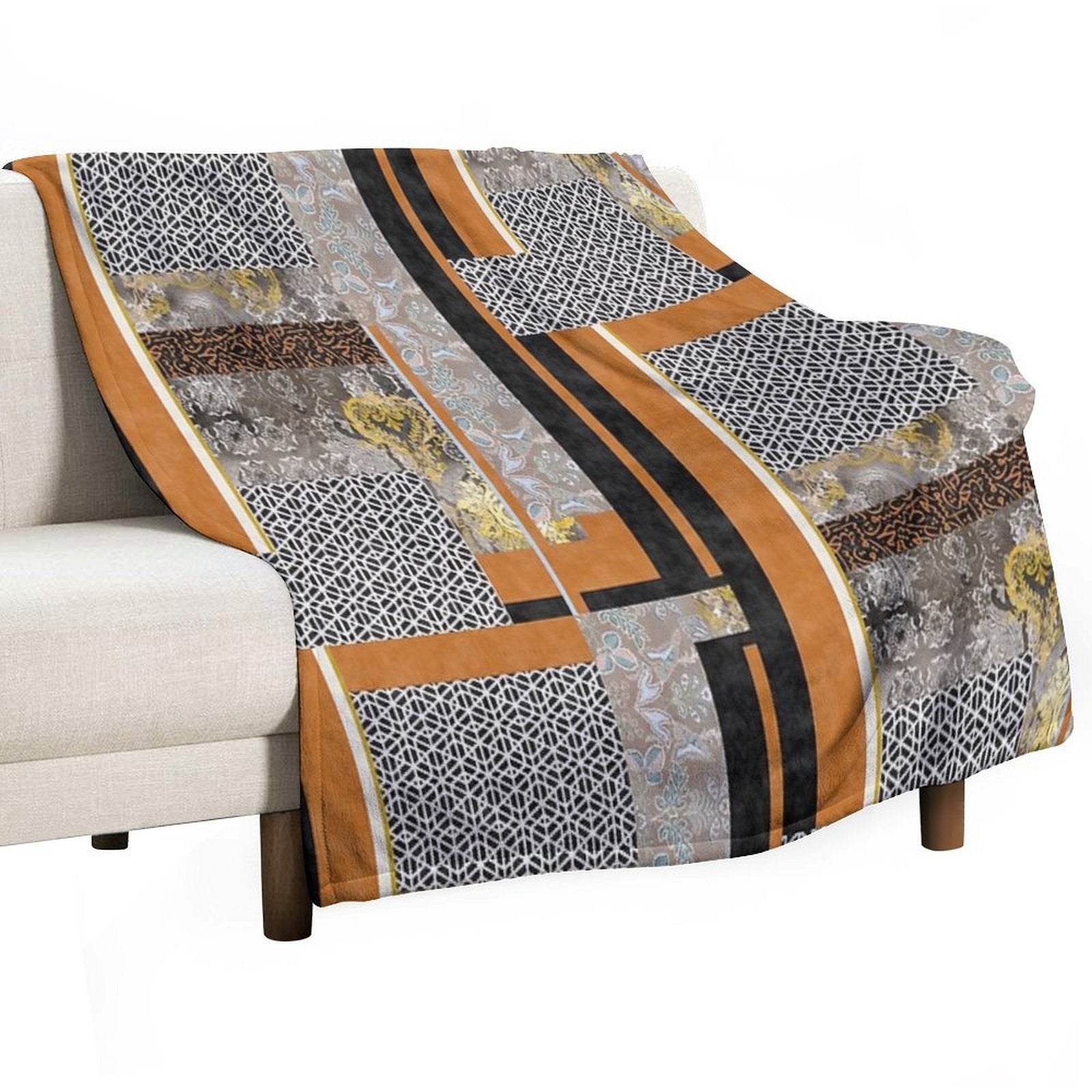 Ethnic Mixed Pattern Wrinkle-free Throw Blanket