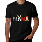 Mama Santa Christmas Family Matching Pajamas Mama Xmas  Relaxed-fit T-Shirt