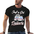 Just A Girl Who Delivers - Funny Postwoman Mail Truck Driver  Slim-fit Cut T-Shirt