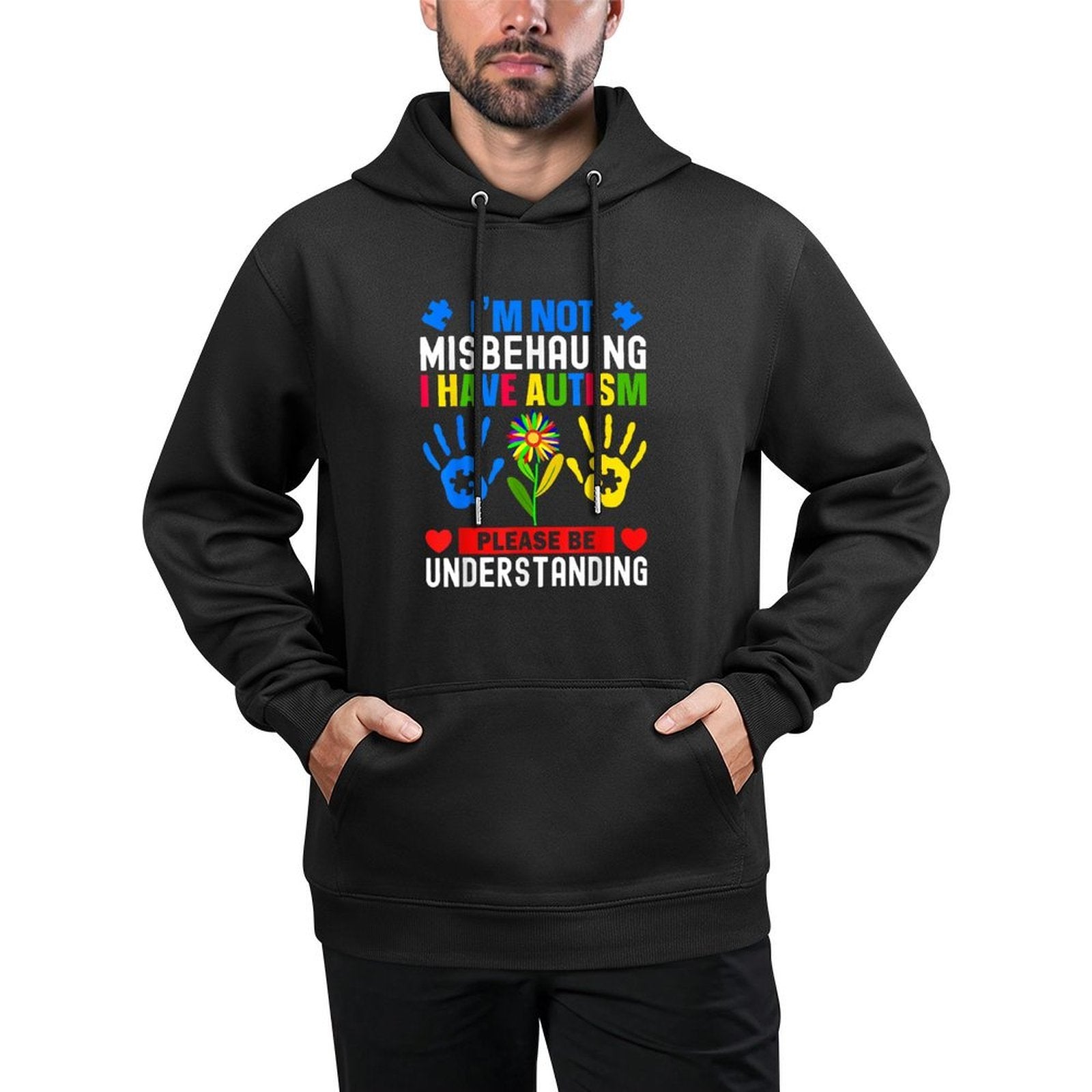 Im Not Misbehaving I Have Autism Awareness Autistic Boys Casual Wear Hoodie