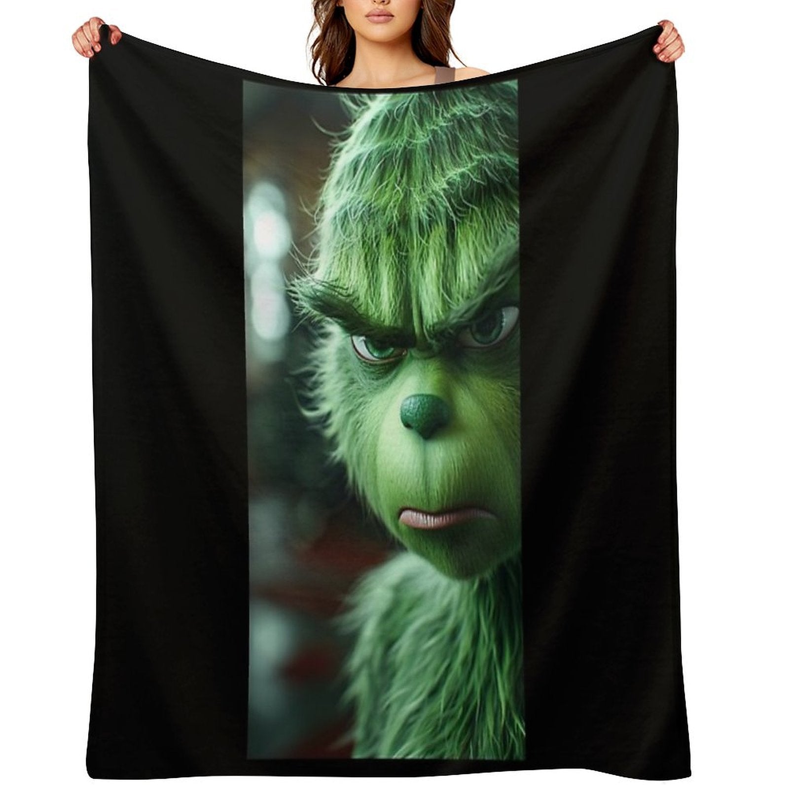 Grinchy Charm Add A Touch of Whimsy to Your Space Gift-ready Throw Blanket