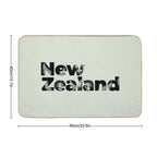 New Zealand Inset with Native Flora  Fade-Resistant Bath Mat