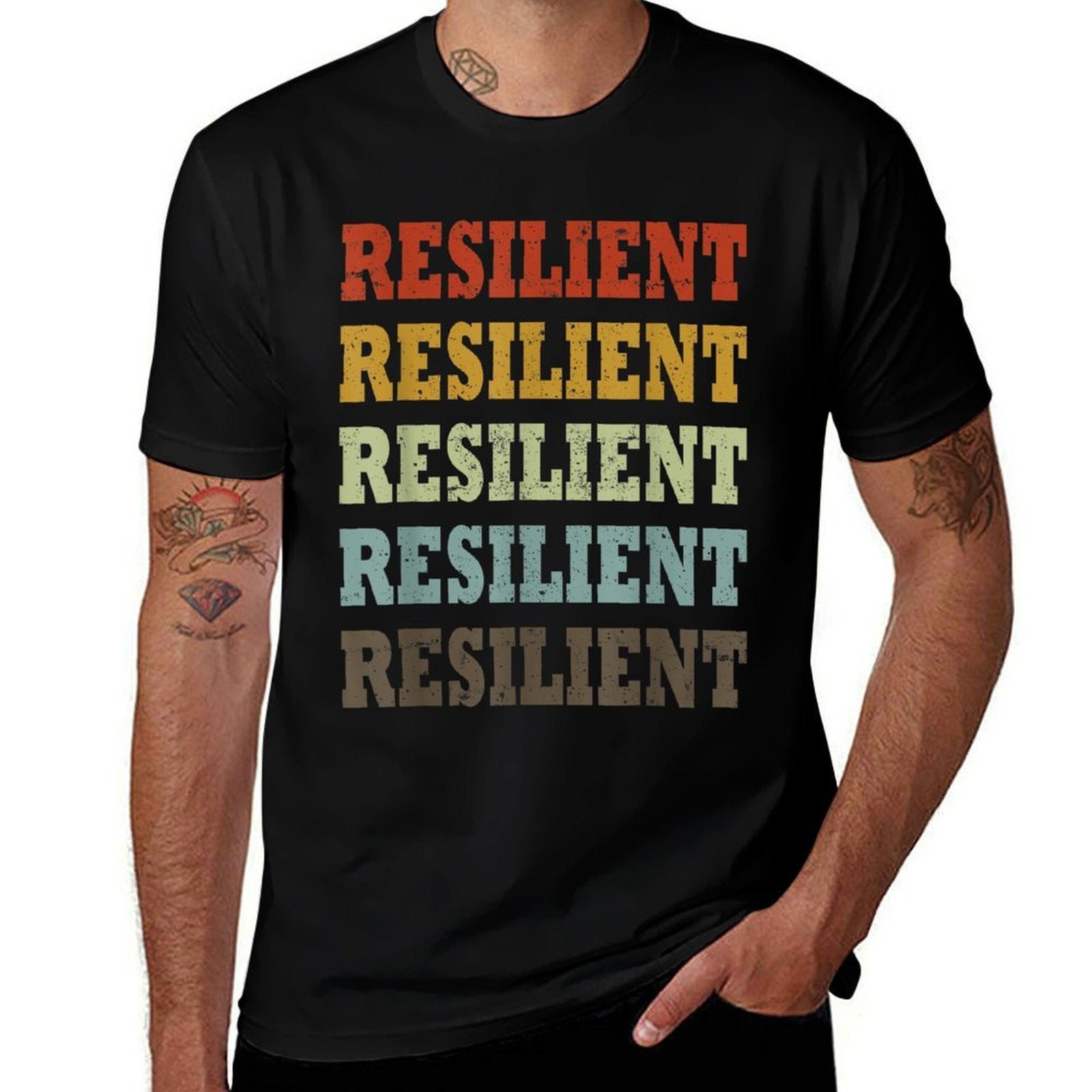 Resilient Retro Vintage  Fade-proof Color T-Shirt