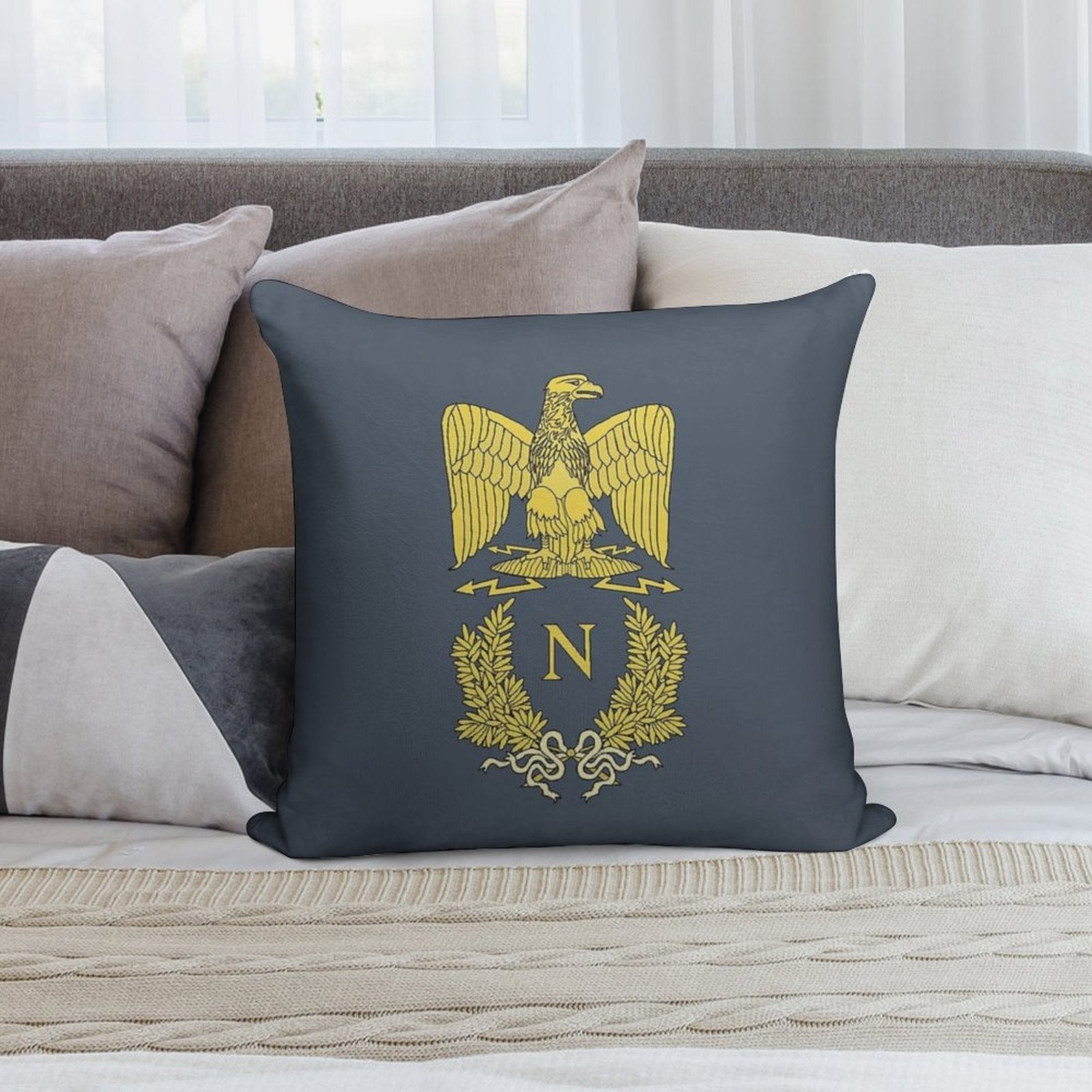 Napoleon Bonaparte Emlem Soft Easy Maintenance Throw Pillow