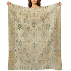 Antique Persian Tabriz  Rug Print Velvety-soft Throw Blanket