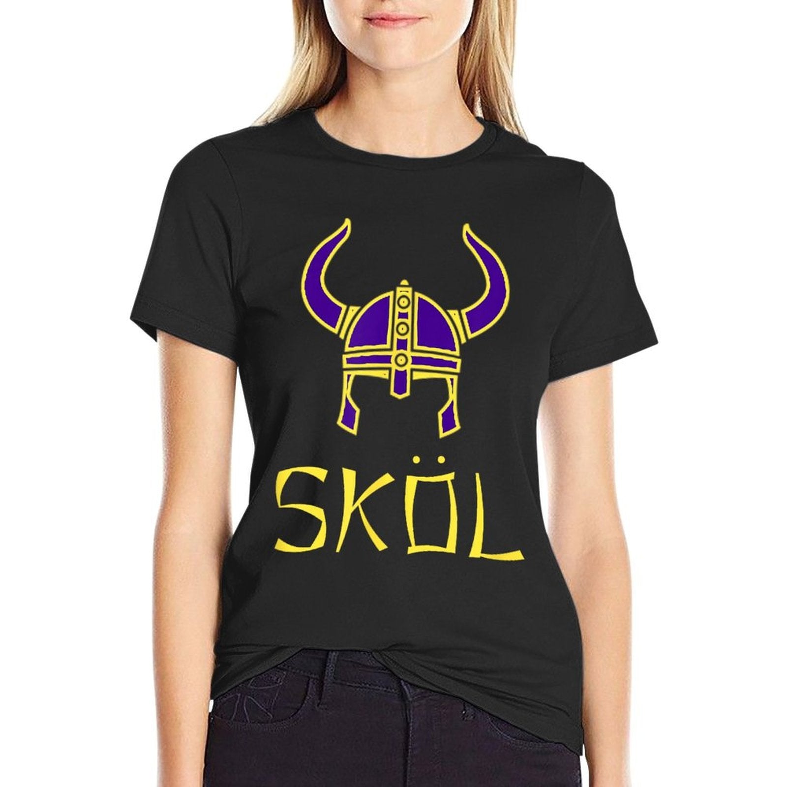 Skol Nordic Scandinavian Warrior Viking Helmet  Slim-fit Cut T-Shirt