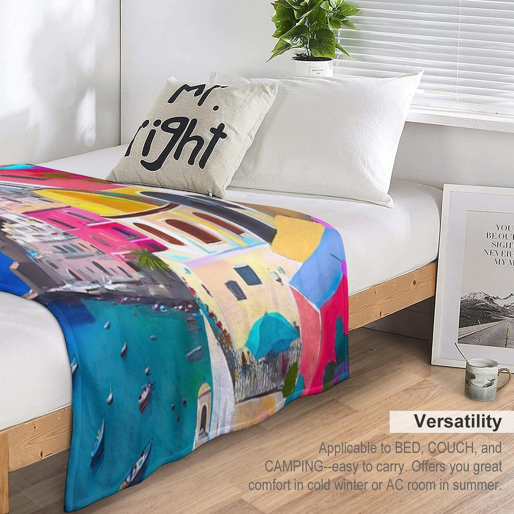 Amalfi Dreams Colorful Amalfi Coast in Italy Velvety-soft Throw Blanket