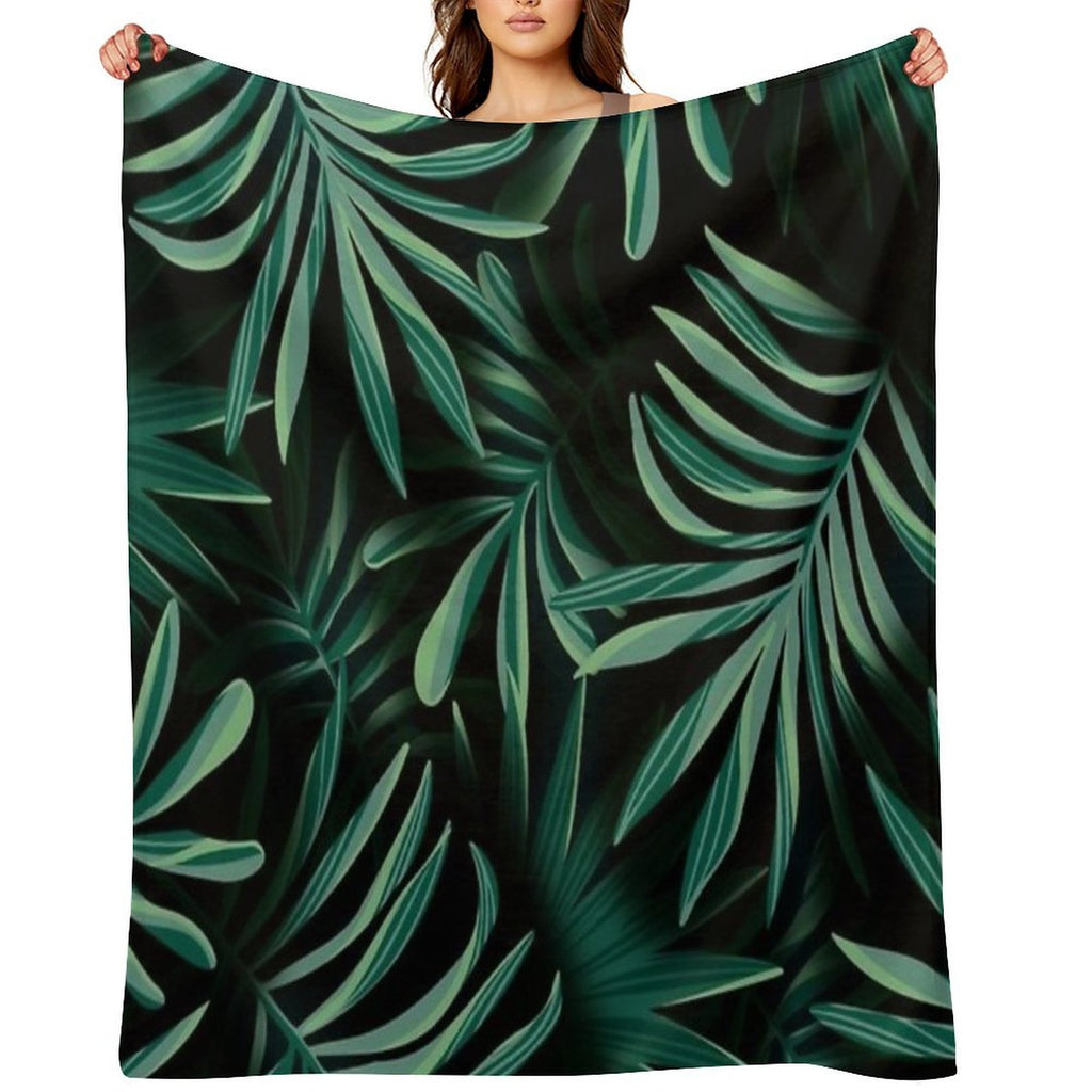 Monstera Leaves Multi-functional Throw Blanket