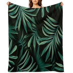 Monstera Leaves Multi-functional Throw Blanket