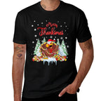 Funny Turkey Santa Merry Thanksmas Christmas Thanksgiving  Breathable T-Shirt