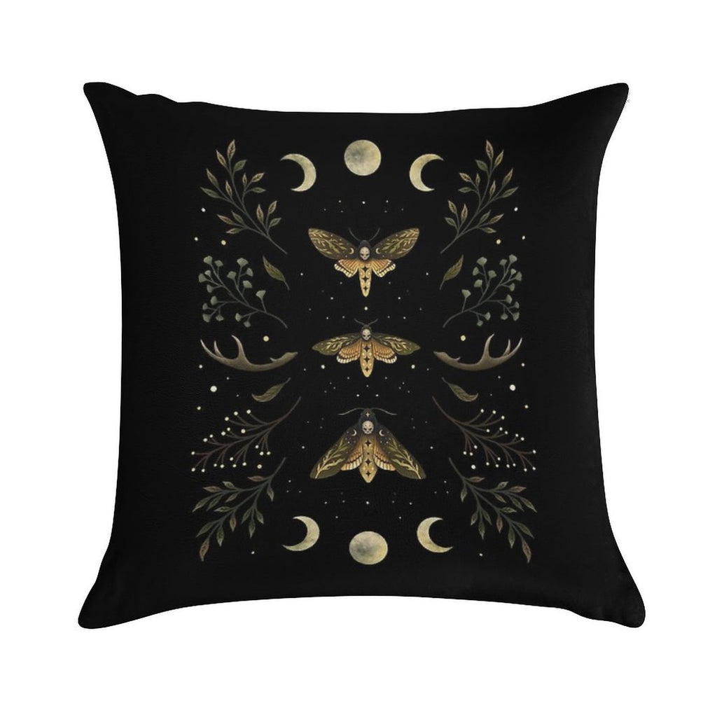 Death Head Moths Night Soft Multiple Sizes Throw Pillow