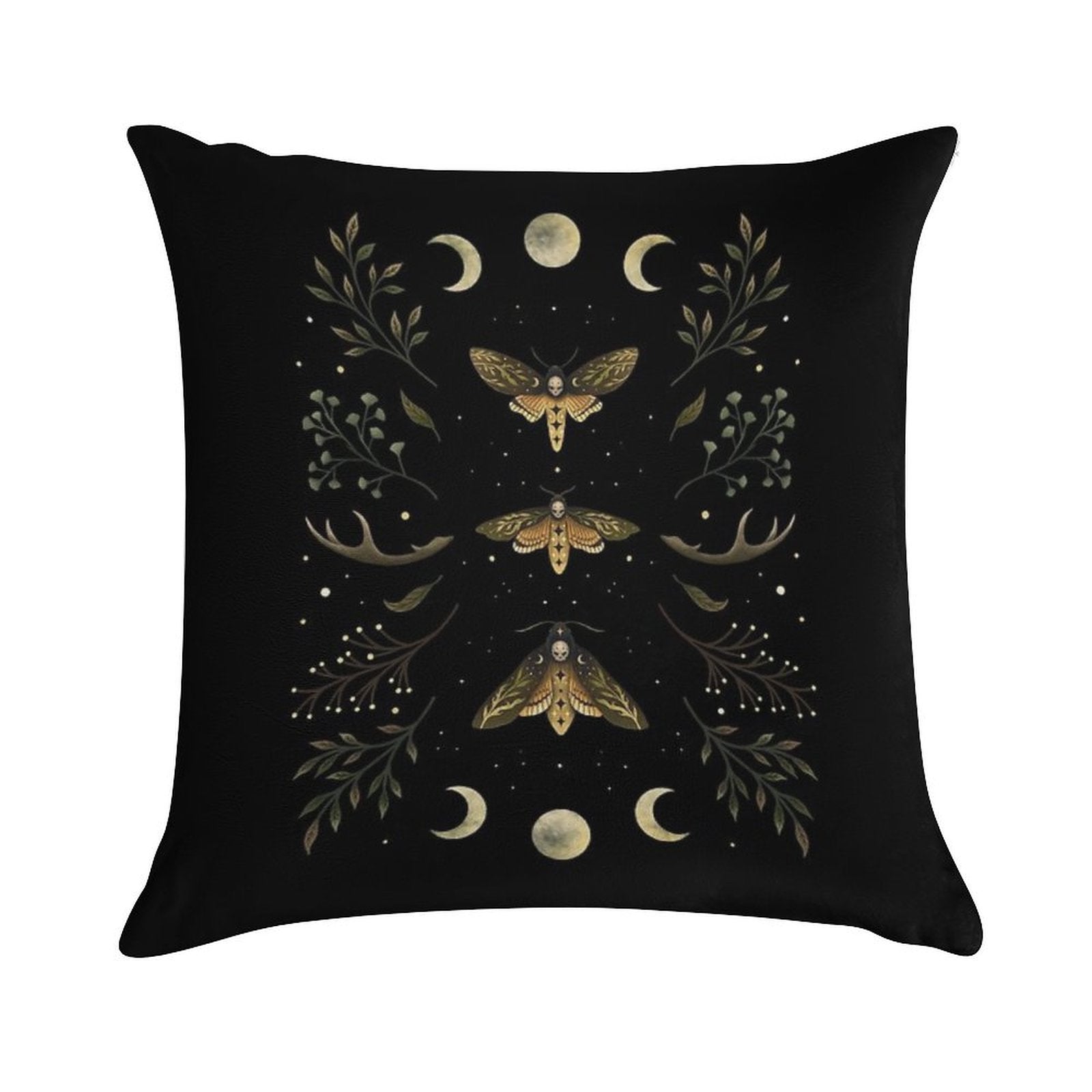 Death Head Moths Night Soft Multiple Sizes Throw Pillow