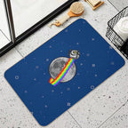 Pixel Art Rainbow Space Core  Odorless Bath Mat