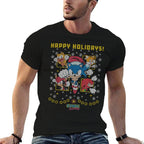 Sonic The Hedgehog Christmas Panels Vintage Ugly Sweater  Rolled Sleeves T-Shirt
