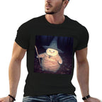 Wizard Cat Weird Funny Halloween Cat Meme  Tagless Design T-Shirt