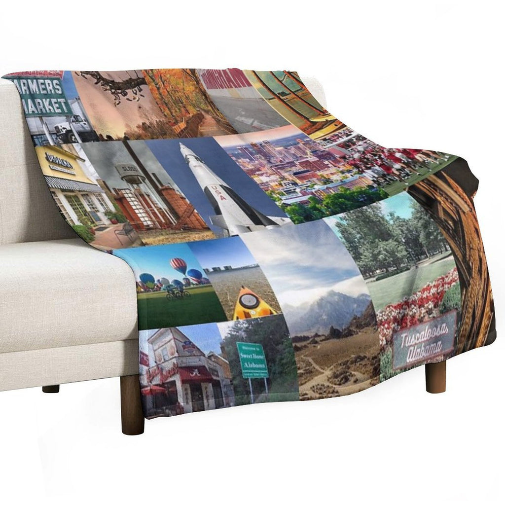 Alamabma Aesthetic Collage Shrink-resistant Throw Blanket