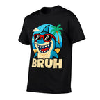 Funny Bruh Shark With Sunglasses Memenager Kids Boys  Odor-resistant T-Shirt