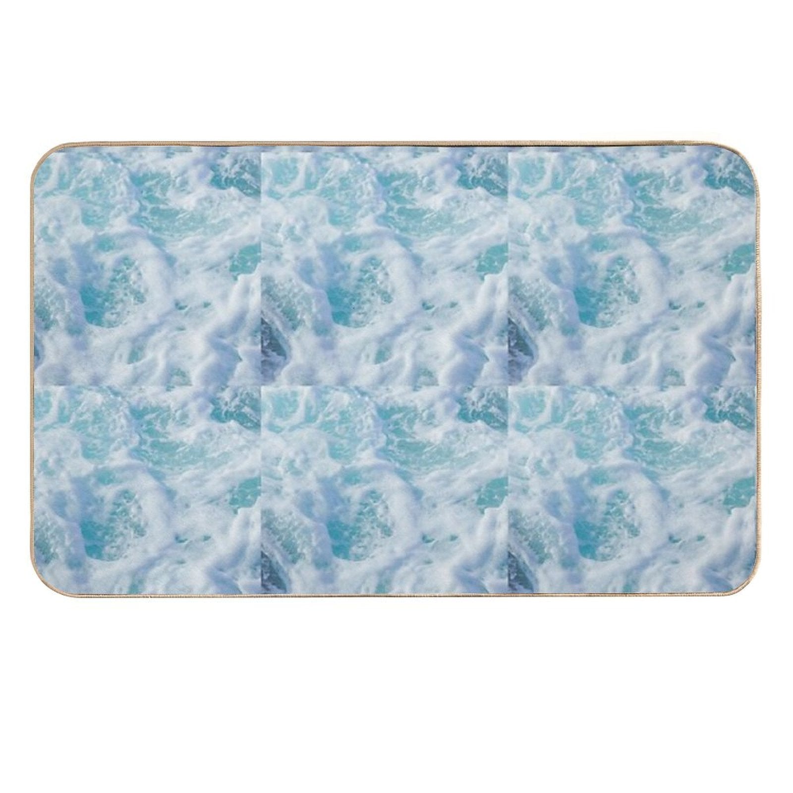 BLUE OCEAN WAVE COLLECTION  Non-Slip Bath Mat