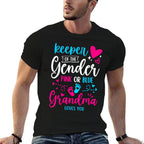 Keeper of The Gender Grandma Loves You Grandma Baby Announce  Cotton T-Shirt