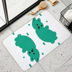 Cute Green Rabbit Rain  Stain-Proof Bath Mat