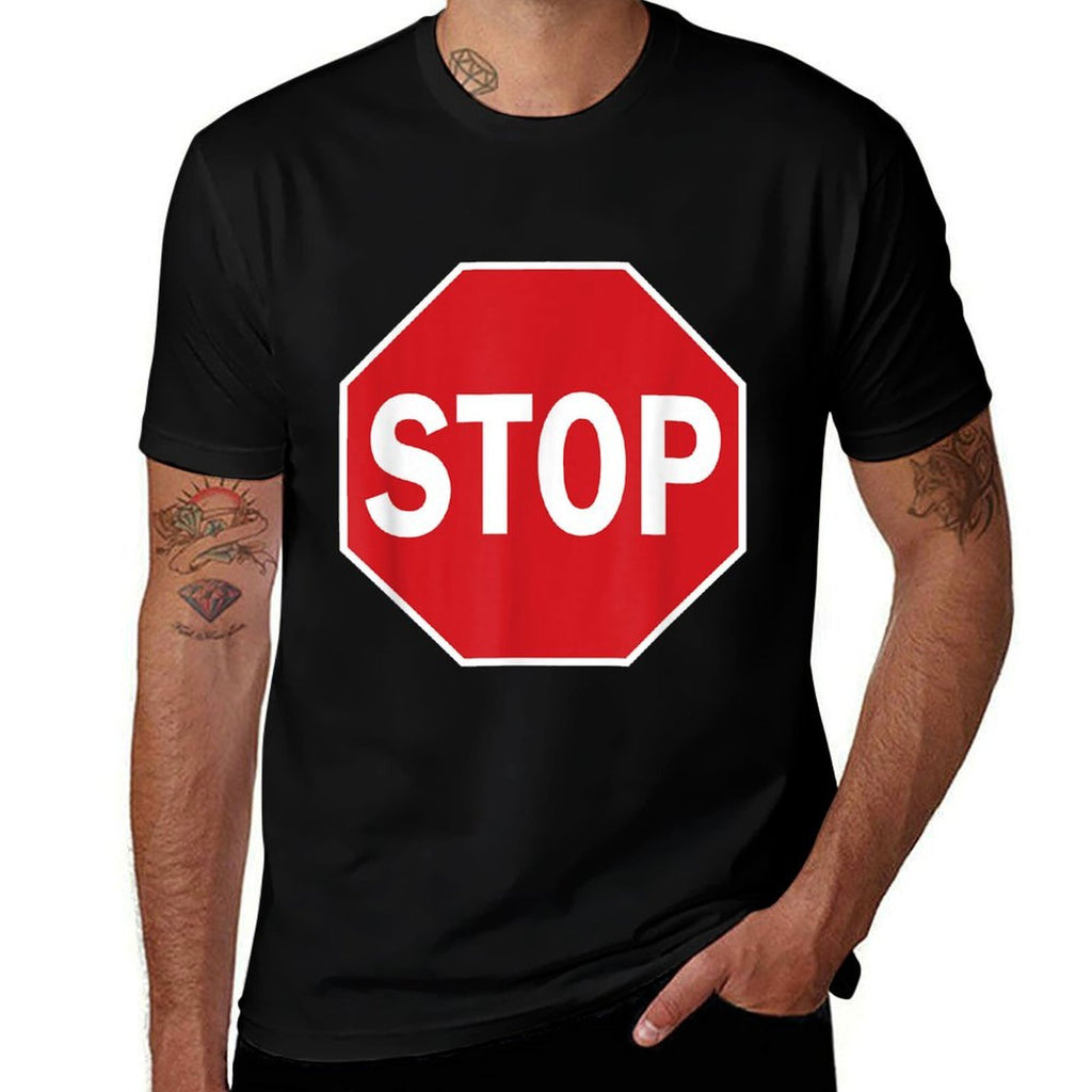 Stop Sign Gift Novelty Road Signs Halloween Outfit Comfortable T-Shirt