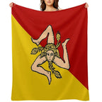 Sicilian Flag of Sicily Quick-dry Throw Blanket