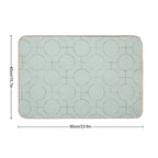 Mint Green Polka Dot Minimalist Pattern. Pencil Sketch Circles And Grid. Modern Japandi  Anti-Trip Bath Mat