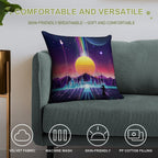 Neon Sunrise Soft Bedroom Essential Throw Pillow