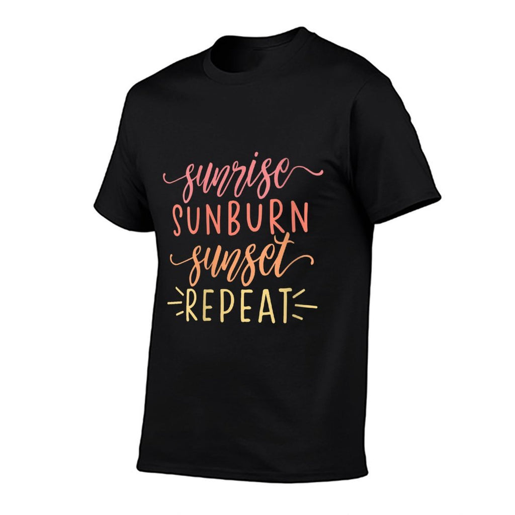 Womens Sunrise Sunburn Sunset Repeat  Polyester Blend T-Shirt