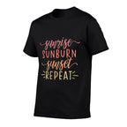 Womens Sunrise Sunburn Sunset Repeat  Polyester Blend T-Shirt
