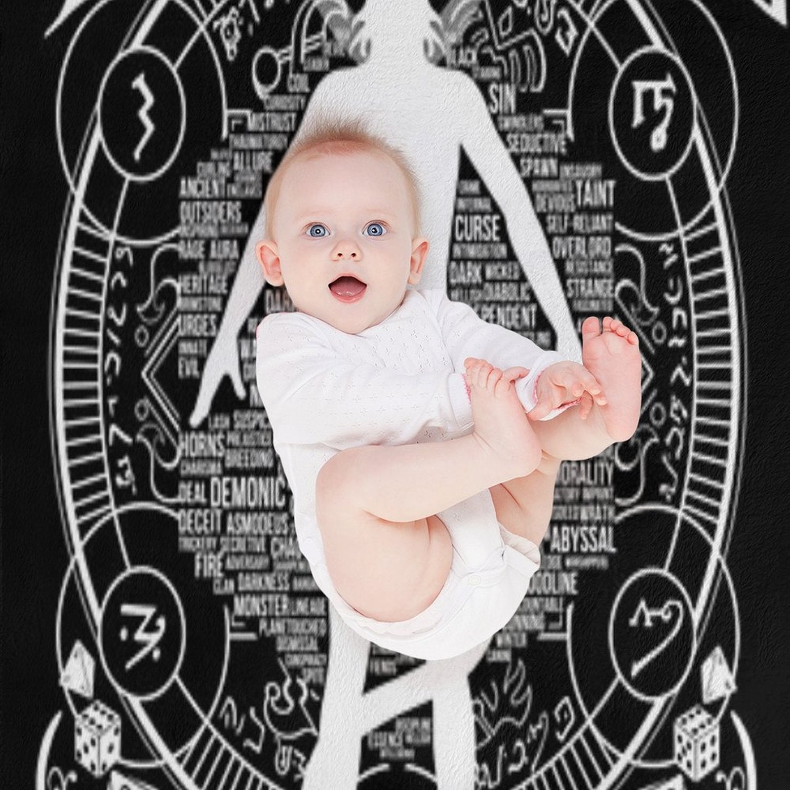 Tiefling - White Travel-friendly Throw Blanket