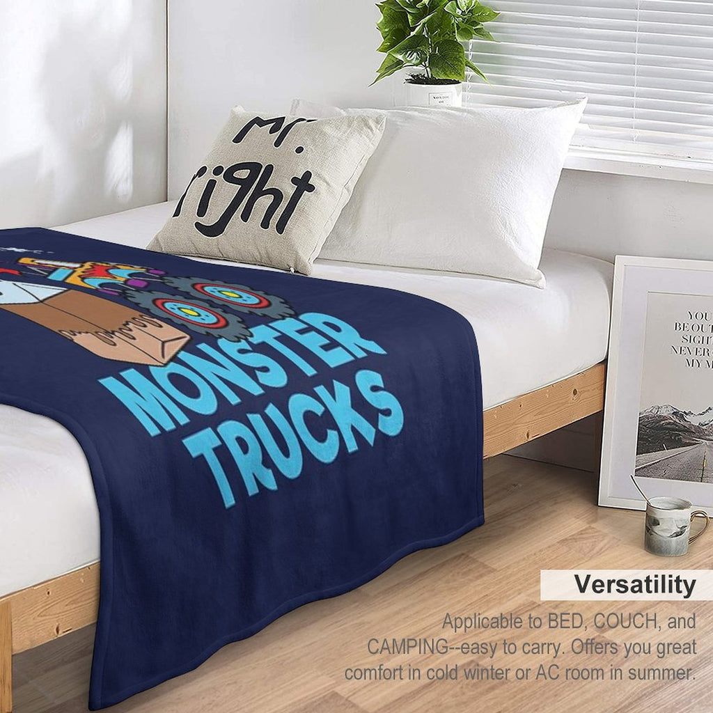 Chocolate Milk And Monster Trucks Velvety-soft Throw Blanket