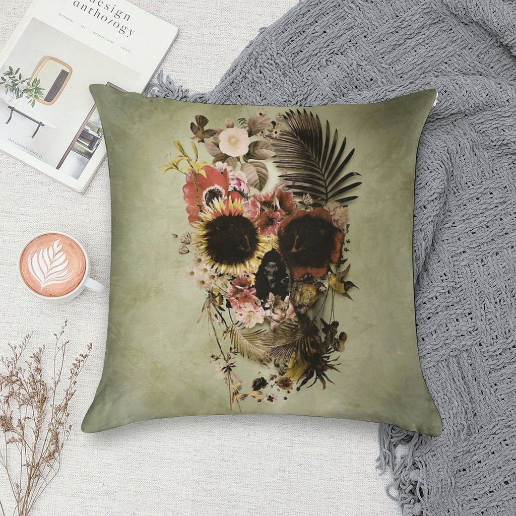 Garden Skull Light Soft Warmth Comfort Throw Pillow