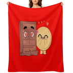 Choco And Pancake Couples Love Shrink-resistant Throw Blanket