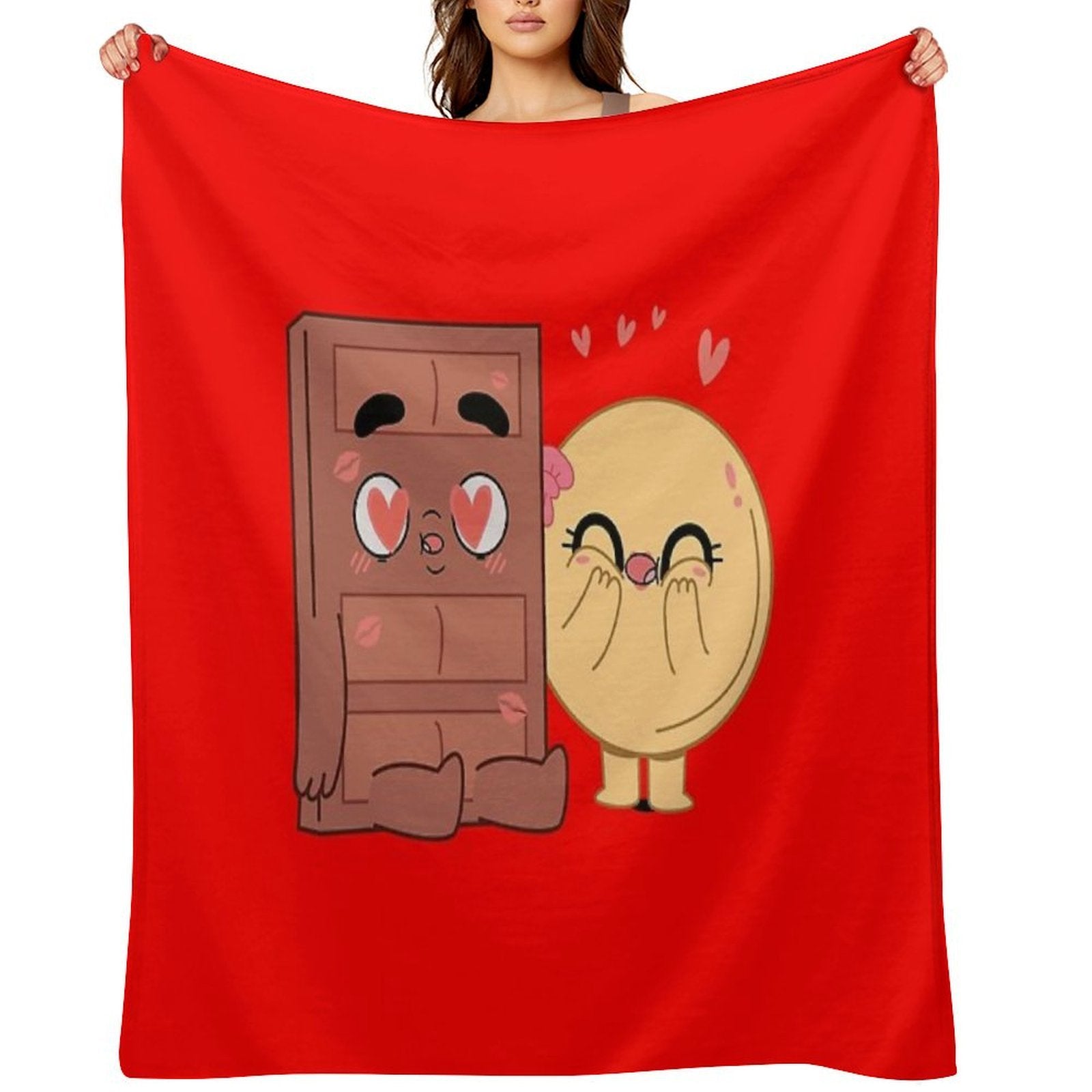 Choco And Pancake Couples Love Shrink-resistant Throw Blanket