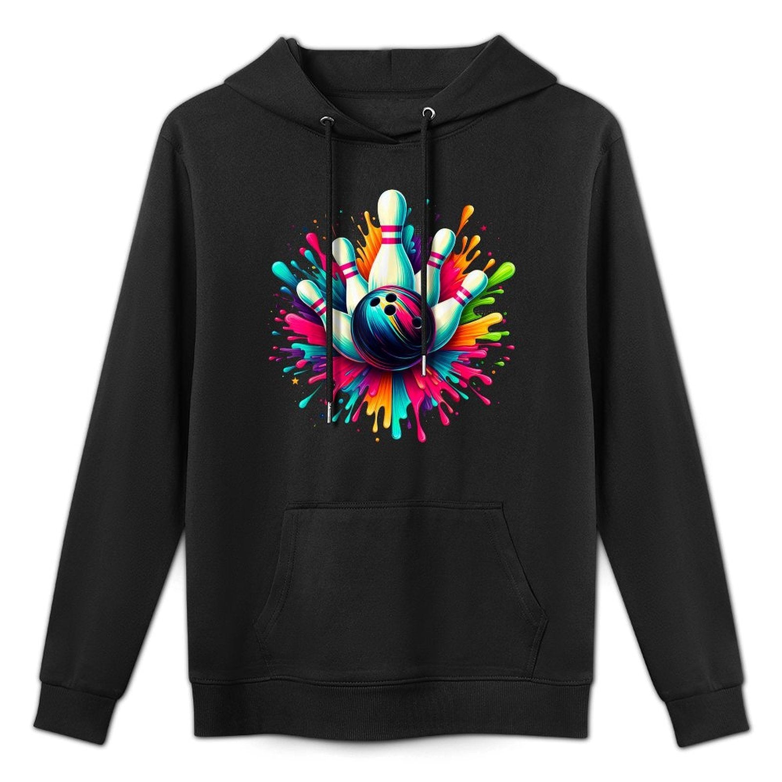 Colorful Bowling Game Day Bowling Cute Colorsplash Ball Customizable Surface Hoodie