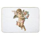 Vintage Cherub Angelic Angel With Flowers  Eco-Friendly Bath Mat