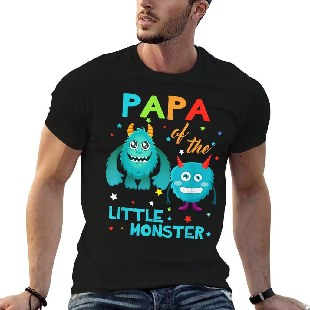 Papa Of The Little Monster Birthday Monster  Stretchy T-Shirt
