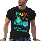 Papa Of The Little Monster Birthday Monster  Stretchy T-Shirt